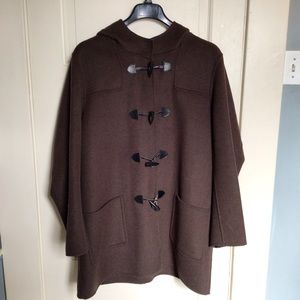 J. Jill Wool Blend Brown Toggle Coat